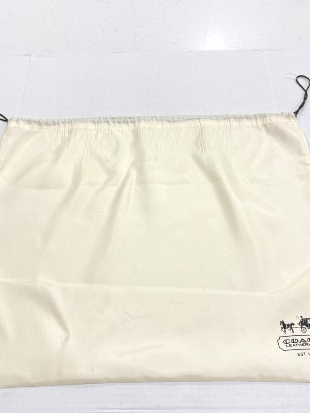 Coach Dust Bag Ivory Satin 22"x19" Preowned